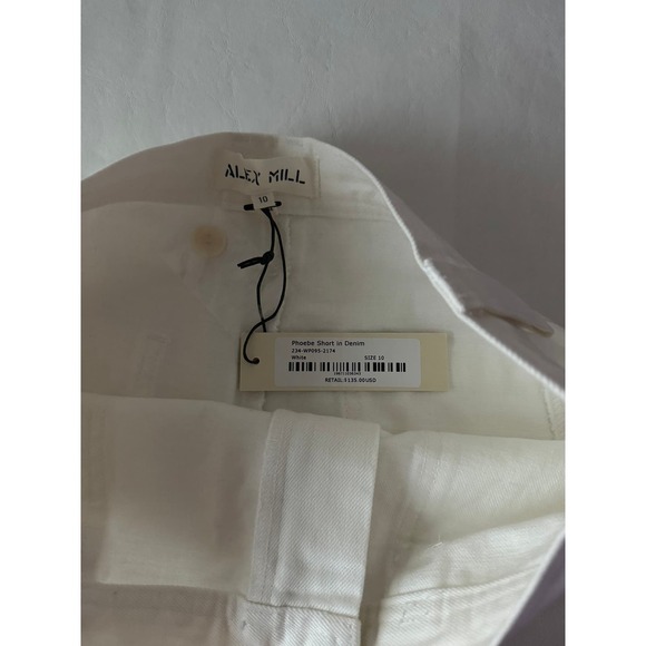 Alex Mill Phoebe Shorts in White Denim Size 10 - Picture 5 of 7